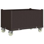 vidaXL Jardinière à roulettes marron 80x50x54 cm PP