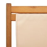 vidaXL Chaise pliable de plage beige bois massif d'eucalyptus et tissu
