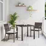vidaXL Ensemble de salle à manger pour jardin 3 Pièces Marron Poly rotin