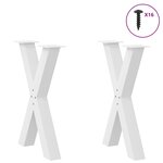 vidaXL Pieds de table à manger en forme de X  2 pièces  blanc  50 x (72-73) cm  acier