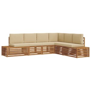 vidaXL 6 pc Ensemble de canapés d'extérieur Naturel et Beige