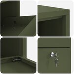 vidaXL Boîte à colis vert olive 44x22x82 cm en métal