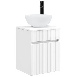 vidaXL Meuble de lavabo mural Blanc brillant 39 x 41 x 64 5 cm