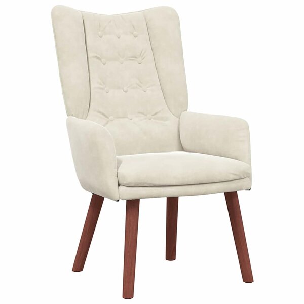 vidaXL Fauteuil relaxant Crème 63 x 67 x 94 cm Velours
