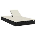 vidaXL Chaise longue à 2 places avec coussins noir résine tressée