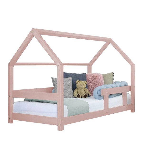 Lit cabane enfant TERY 120 x 190 rose pastel