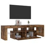 vidaXL Meuble TV avec lumières LED Chêne fumé 140x36 5x40 cm