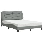 vidaXL Lit avec matelas gris clair 140x190 cm tissu