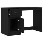vidaXL Bureau avec porte Chêne noir 50 x 115 x 75 cm Bois d'ingénierie
