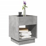 vidaXL Table basse avec LED infini gris béton 40x40x50 cm