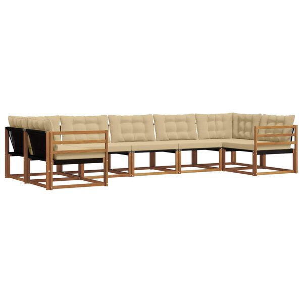 vidaXL Ensemble de canapés d'extérieur 7 pc Naturel et Beige