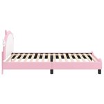 vidaXL Cadre de lit pour enfants avec tête de lit Rose 90 x 200 cm PU