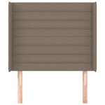vidaXL Tête de lit avec oreilles Taupe 103x16x118/128 cm Tissu