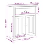 vidaXL Armoire de couloir BODO gris 80x35x90 cm