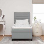 vidaXL Lit à ressorts avec matelas Gris clair 100 x 200 cm tissu