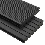 vidaXL Planche de terrasse 4 pc Noir WPC