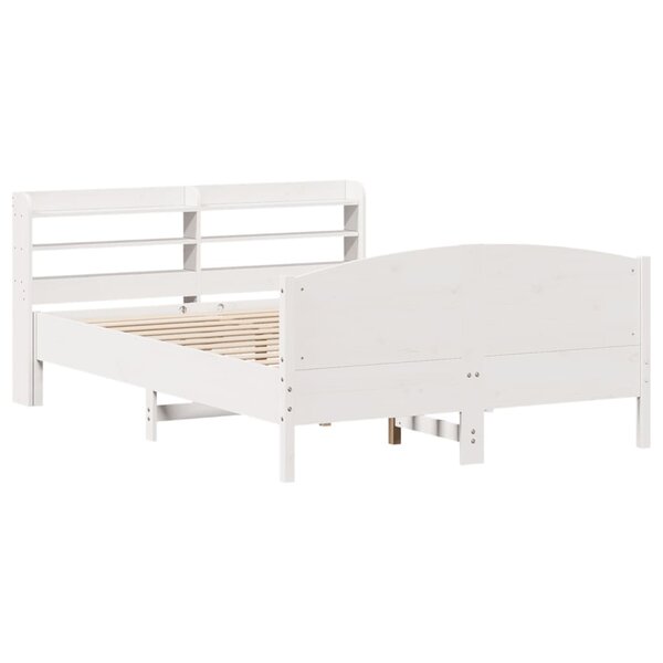 vidaXL Cadre de lit sans matelas blanc 140x200 cm bois de pin massif