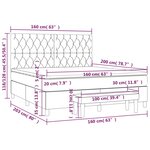 vidaXL Sommier à lattes de lit avec matelas Gris foncé 160x200cm Tissu