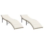 vidaXL Chaises longues lot de 2 avec coussins beige résine tressée