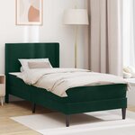 vidaXL Cadre de lit avec matelas Vert foncé 80 x 200 cm Velours