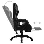 Chaise fauteuil siège pivotante de bureau informatique étude de jeux vidéo avec LED RVB et similicuir gris 02_0024207