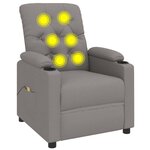 vidaXL Fauteuil de massage Taupe Tissu