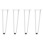 vidaXL Pieds en épingle à cheveux pour table basse 4 pièces Blanc 42 cm Acier massif