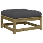 vidaXL Repose-pieds de jardin avec coussins lot de 2 bois pin imprégné