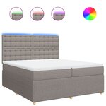 vidaXL Sommier à lattes de lit avec matelas Taupe 200x200 cm Tissu