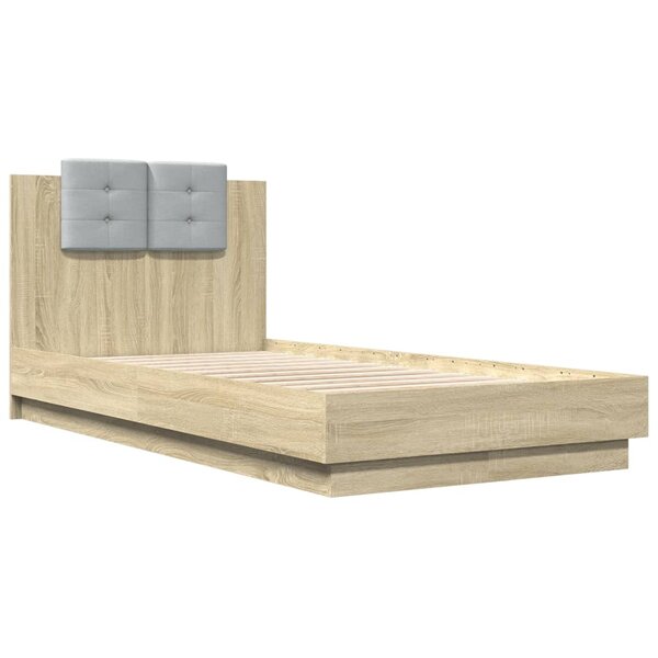 vidaXL Cadre de lit tête de lit chêne sonoma 90x190 cm bois ingénierie