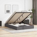 vidaXL Cadre de lit ottoman sans matelas gris 140x200 cm similicuir