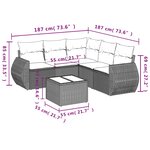 vidaXL Salon de jardin avec coussins 6 Pièces marron résine tressée