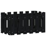 vidaXL Jardinière avec design de clôture noir 60x30x30 cm pin massif