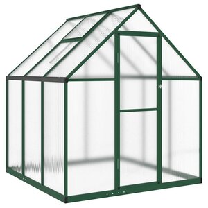 vidaXL Serre avec cadre de base vert 169x169x195 cm aluminium