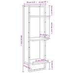 vidaXL Étagère murale 3 niveaux chêne fumé 30x25x100cm bois ingénierie