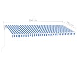 vidaXL Auvent automatique sur pied 500x350 cm Bleu/Blanc