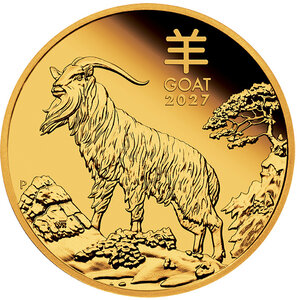 Monnaie GOAT Lunar Year Series III 1/10 Oz Or 15$ Australia 2027 (PRÉCOMMANDE)