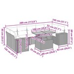 vidaXL Salon de jardin 8 Pièces avec coussins noir résine tressée