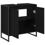 vidaXL Cabinet de salle de bain avec porte Chêne noir 60 x 30 x 60 cm