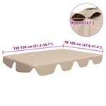 vidaXL Toit de rechange de balançoire beige 150/130x105/70 cm