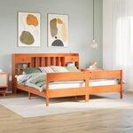 vidaXL Lit bibliothèque sans matelas cire marron 180x200 cm pin massif