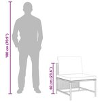 vidaXL Canapé central sectionnel avec coussins Noir Résine tressée