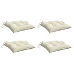 vidaXL Coussins de chaise lot de 4 blanc crème 40x40x7 cm tissu oxford