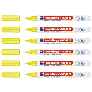 Marqueur Craie Liquide 4085 Jaune fluo Pointe Ronde 1-2 mm x 6 EDDING