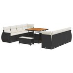 vidaXL Ensemble de canapé de jardin 11 Pièces Noir polyrotin