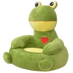 vidaXL Chaise pour enfants en peluche Grenouille Verte
