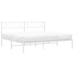 vidaXL Cadre de lit métal sans matelas et tête de lit blanc 183x213 cm