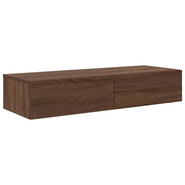 vidaXL Étagère murale avec tiroirs chêne marron bois d'ingénierie