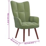 vidaXL Chaise de relaxation avec repose-pied Vert clair Velours