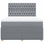 vidaXL Sommier à lattes de lit avec matelas Gris clair 160x200cm Tissu